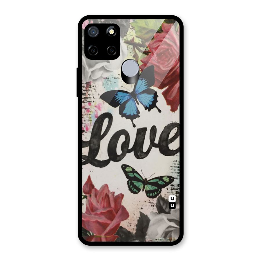 Lovely Butterfly Love Glass Back Case for Realme C12