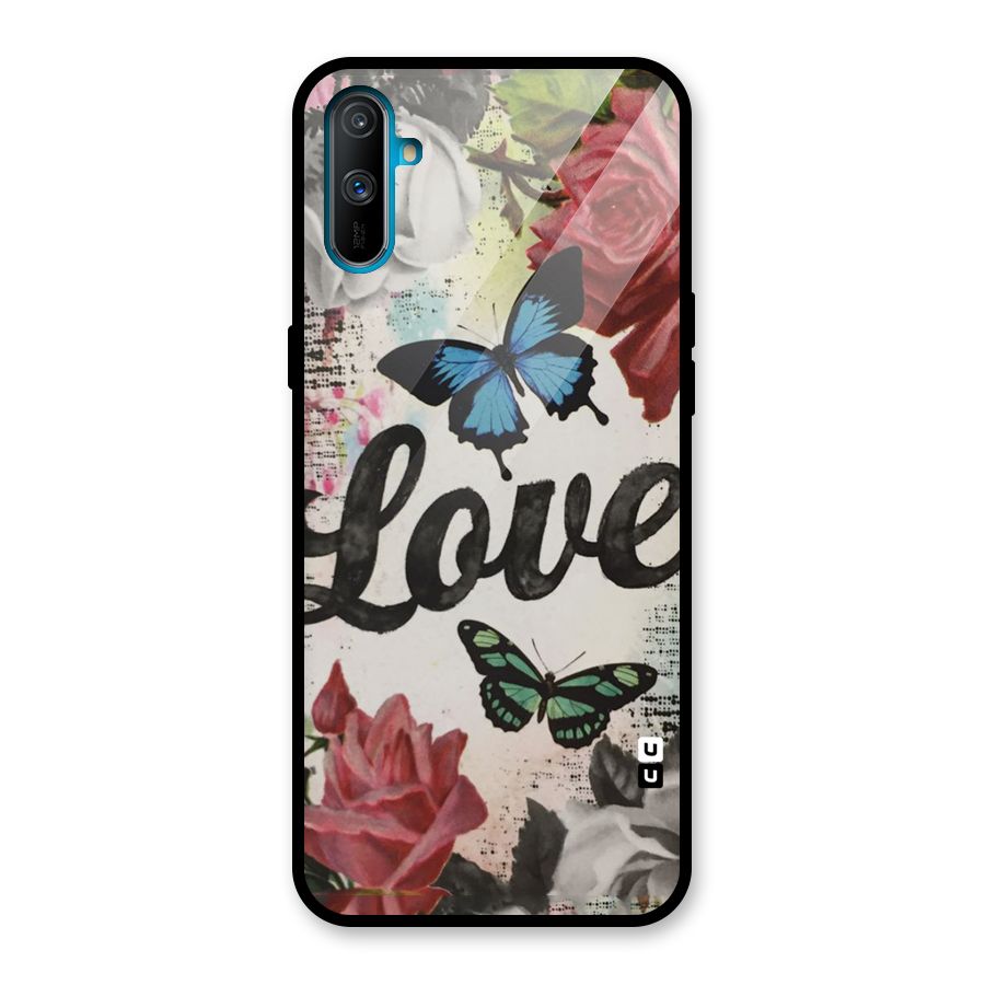 Lovely Butterfly Love Glass Back Case for Realme C3