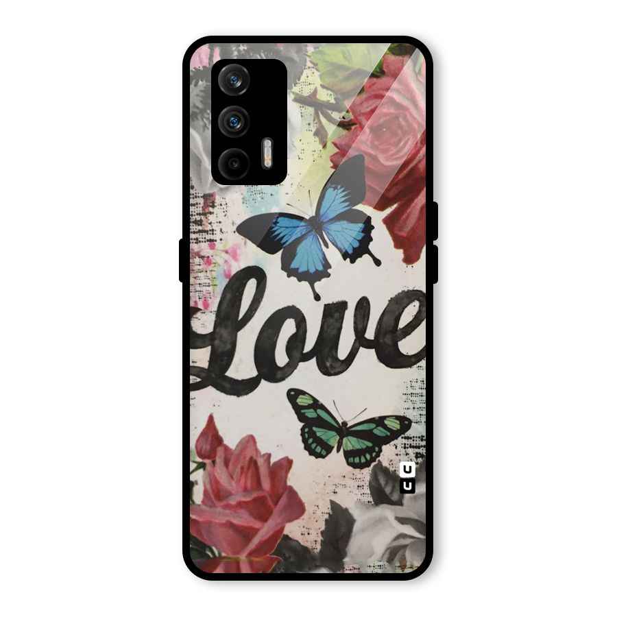 Lovely Butterfly Love Glass Back Case for Realme GT 5G