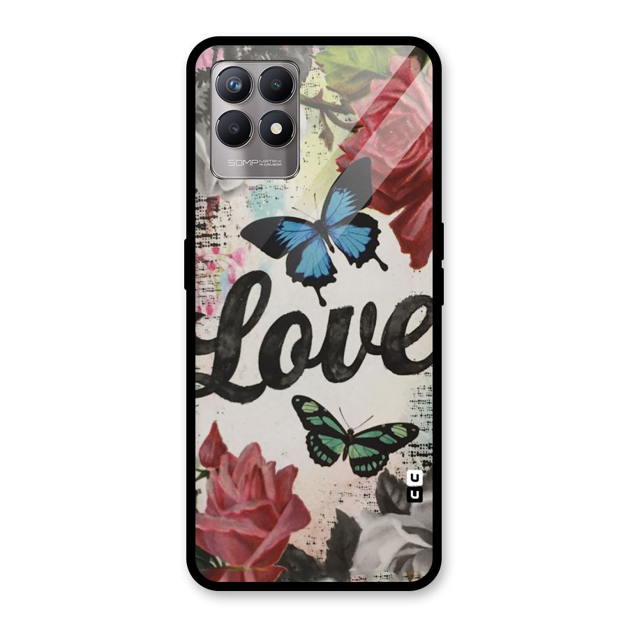 Lovely Butterfly Love Glass Back Case for Realme Narzo 50
