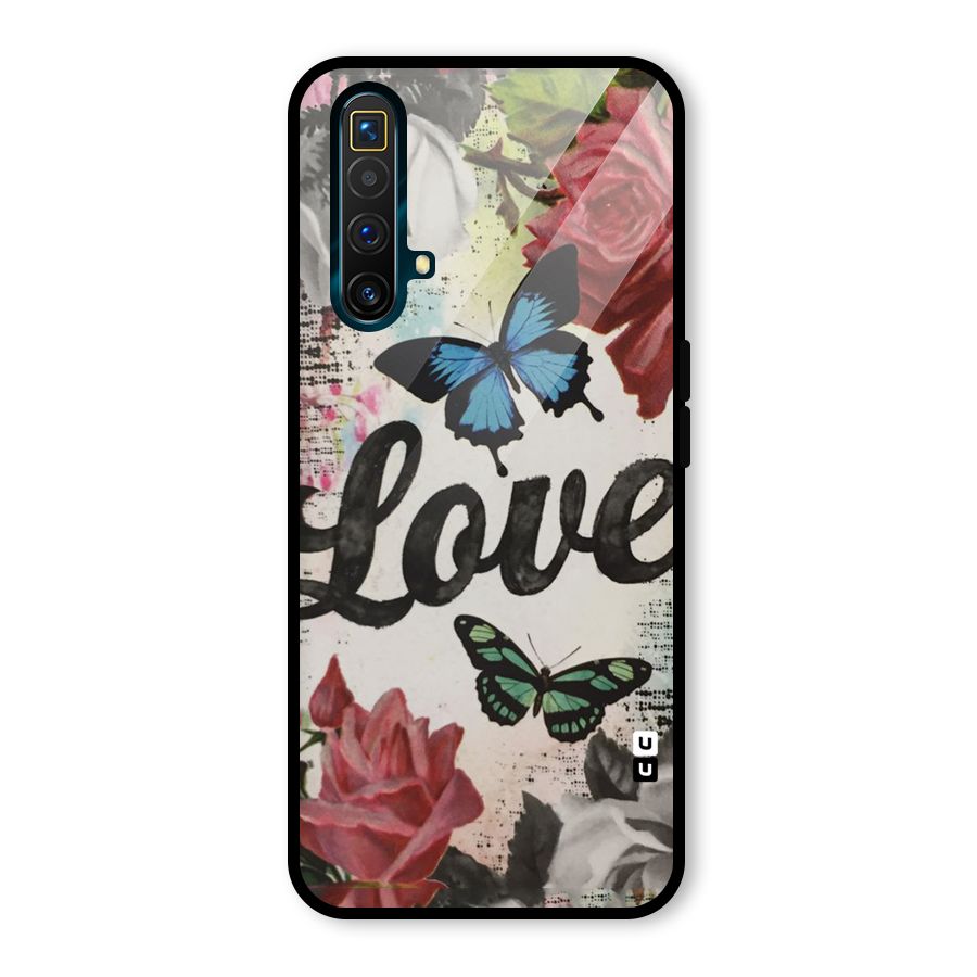 Lovely Butterfly Love Glass Back Case for Realme X3