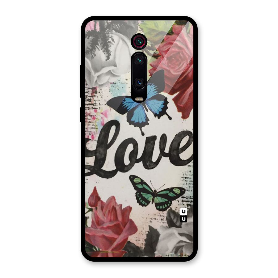 Lovely Butterfly Love Glass Back Case for Redmi K20 Pro