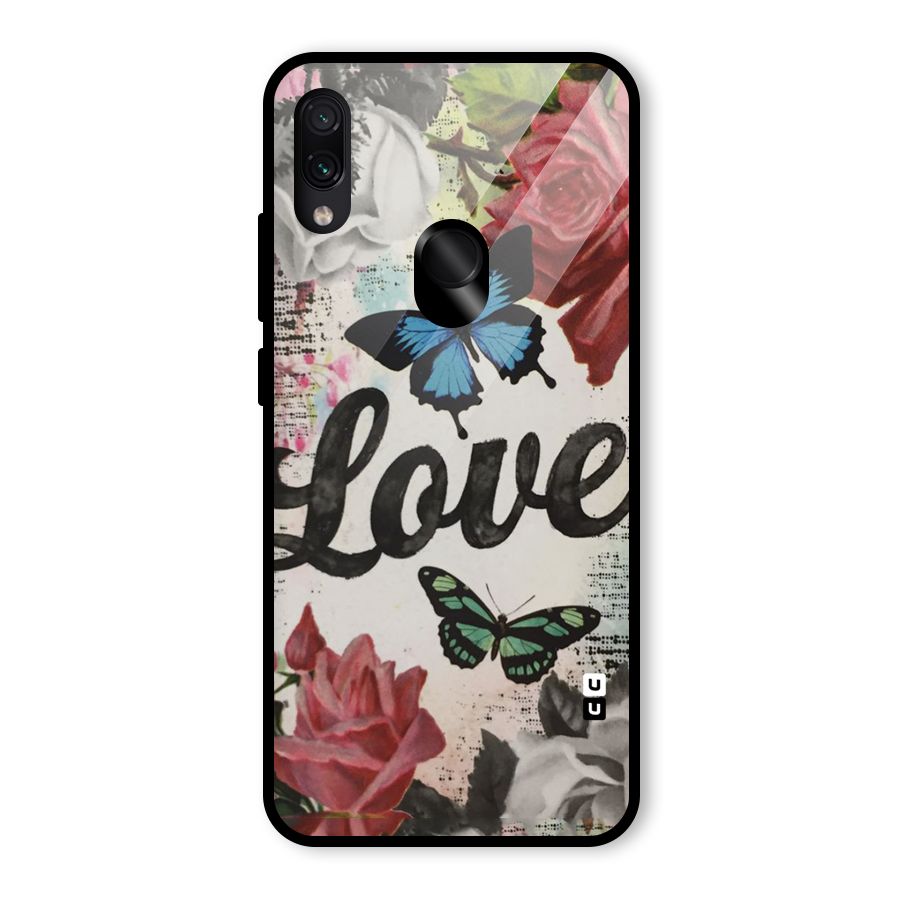 Lovely Butterfly Love Glass Back Case for Redmi Note 7 Pro