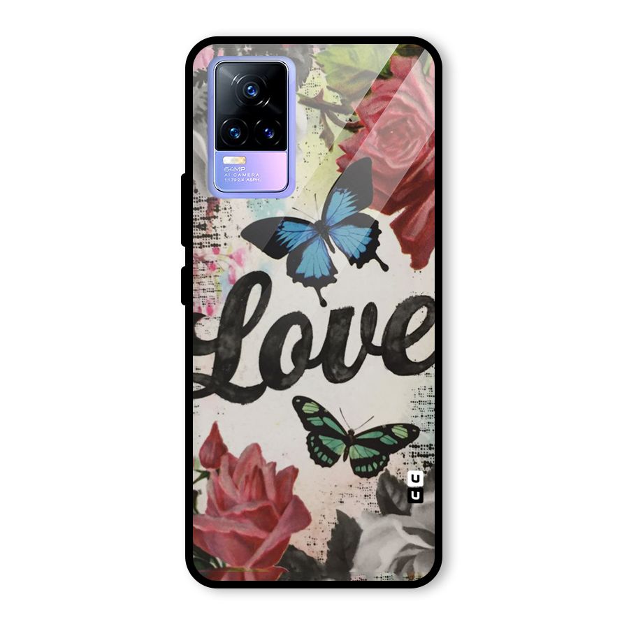 Lovely Butterfly Love Glass Back Case for Vivo Y73