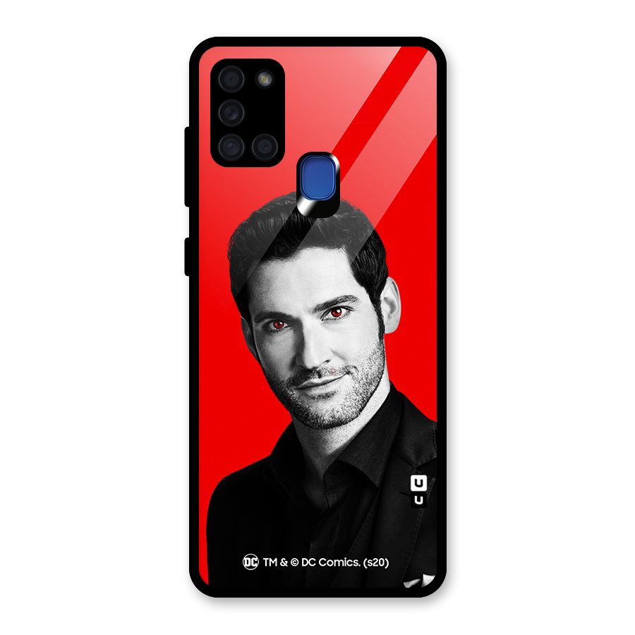 Lucifer Devil Smile Glass Back Case for Galaxy A21s
