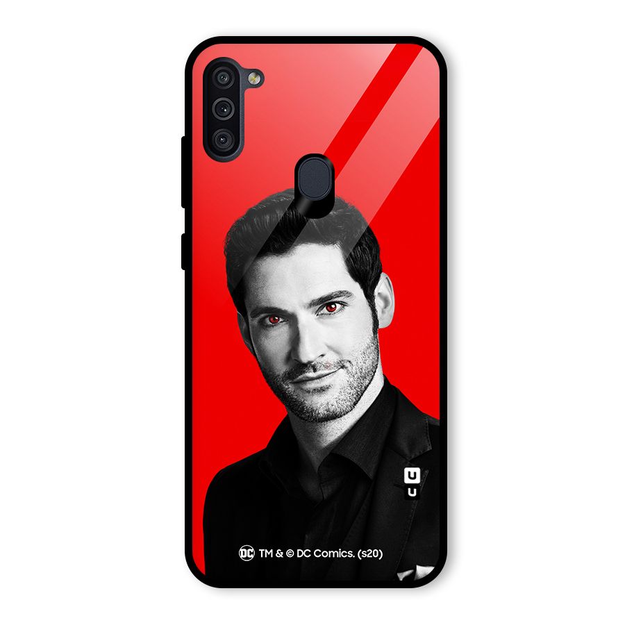 Lucifer Devil Smile Glass Back Case for Galaxy M11