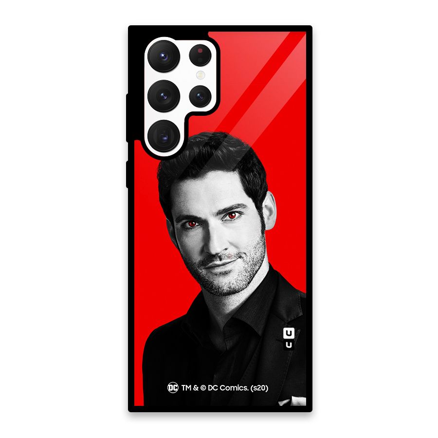 Lucifer Devil Smile Glass Back Case for Galaxy S22 Ultra 5G