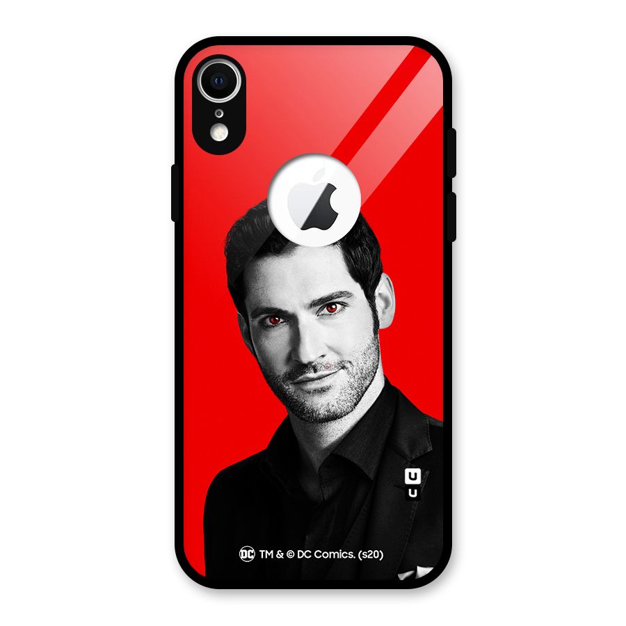 Lucifer Devil Smile Glass Back Case for iPhone XR Logo Cut