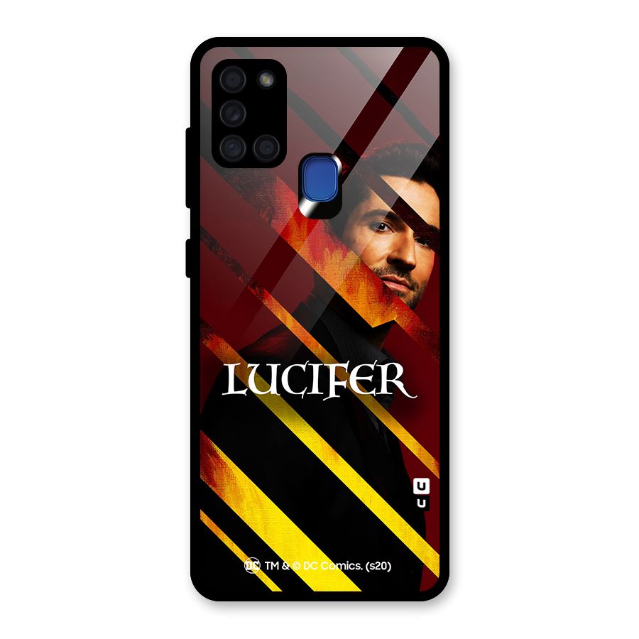 Lucifer Hell Stripes Glass Back Case for Galaxy A21s
