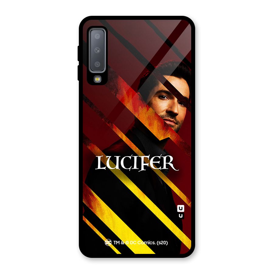 Lucifer Hell Stripes Glass Back Case for Galaxy A7 (2018)