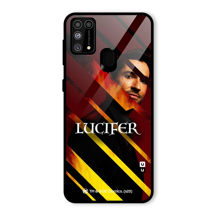 Lucifer Hell Stripes Glass Back Case for Galaxy F41