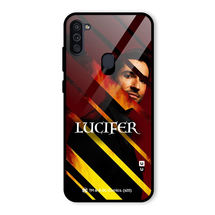 Lucifer Hell Stripes Glass Back Case for Galaxy M11