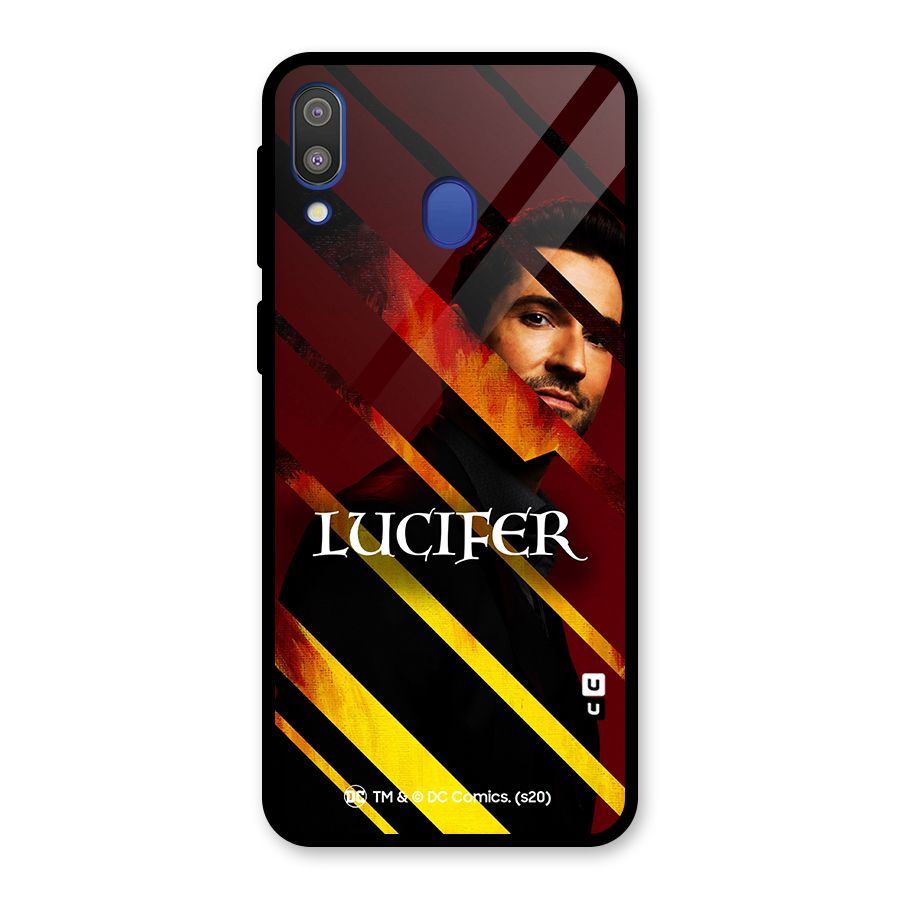 Lucifer Hell Stripes Glass Back Case for Galaxy M20
