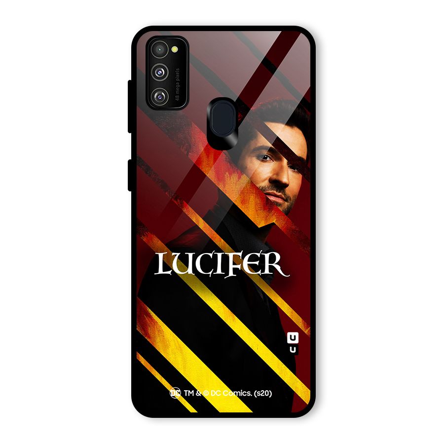 Lucifer Hell Stripes Glass Back Case for Galaxy M30s
