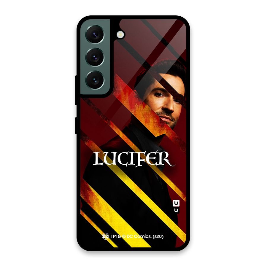 Lucifer Hell Stripes Glass Back Case for Galaxy S22 5G