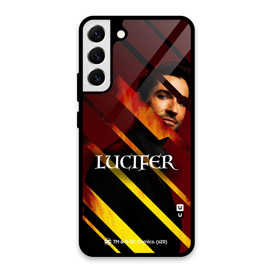Lucifer Hell Stripes Glass Back Case for Galaxy S22 Plus 5G