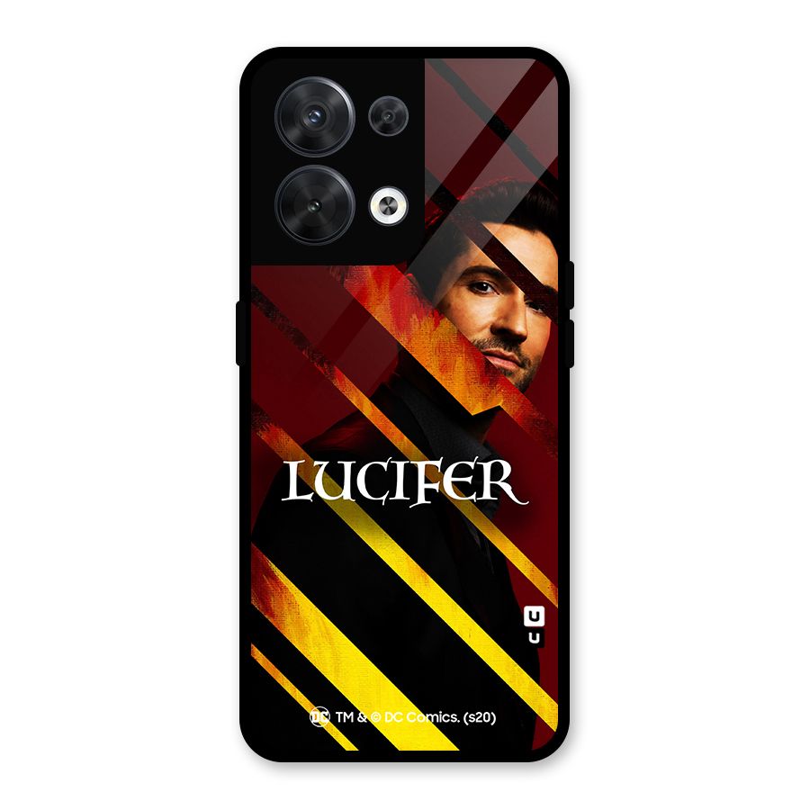 Lucifer Hell Stripes Glass Back Case for Oppo Reno8 5G