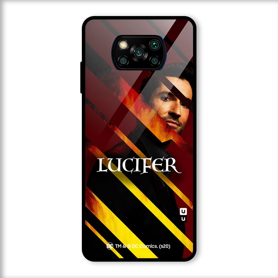 Lucifer Hell Stripes Glass Back Case for Poco X3