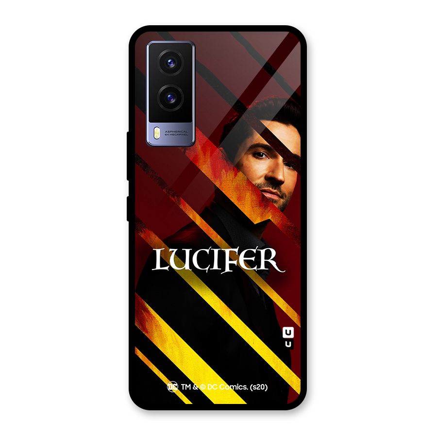 Lucifer Hell Stripes Glass Back Case for Vivo V21e 5G