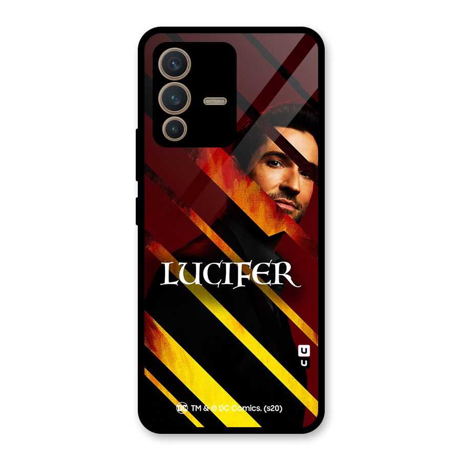 Lucifer Hell Stripes Glass Back Case for Vivo V23 5G