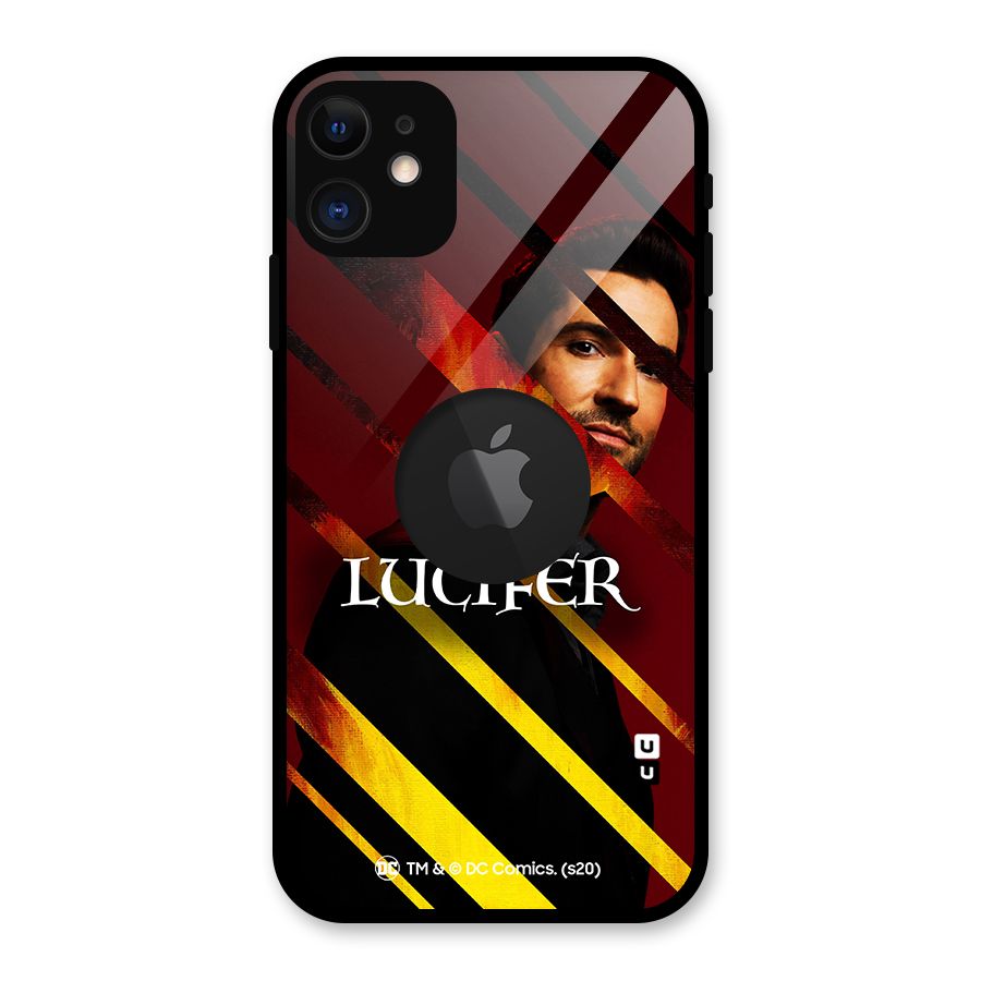 Lucifer Hell Stripes Glass Back Case for iPhone 11 Logo Cut