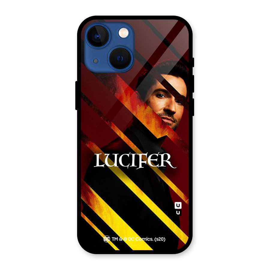 Lucifer Hell Stripes Glass Back Case for iPhone 13 Mini