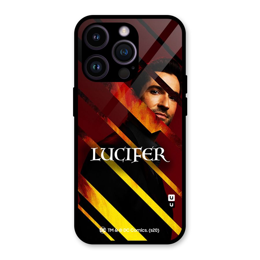 Lucifer Hell Stripes Glass Back Case for iPhone 14 Pro