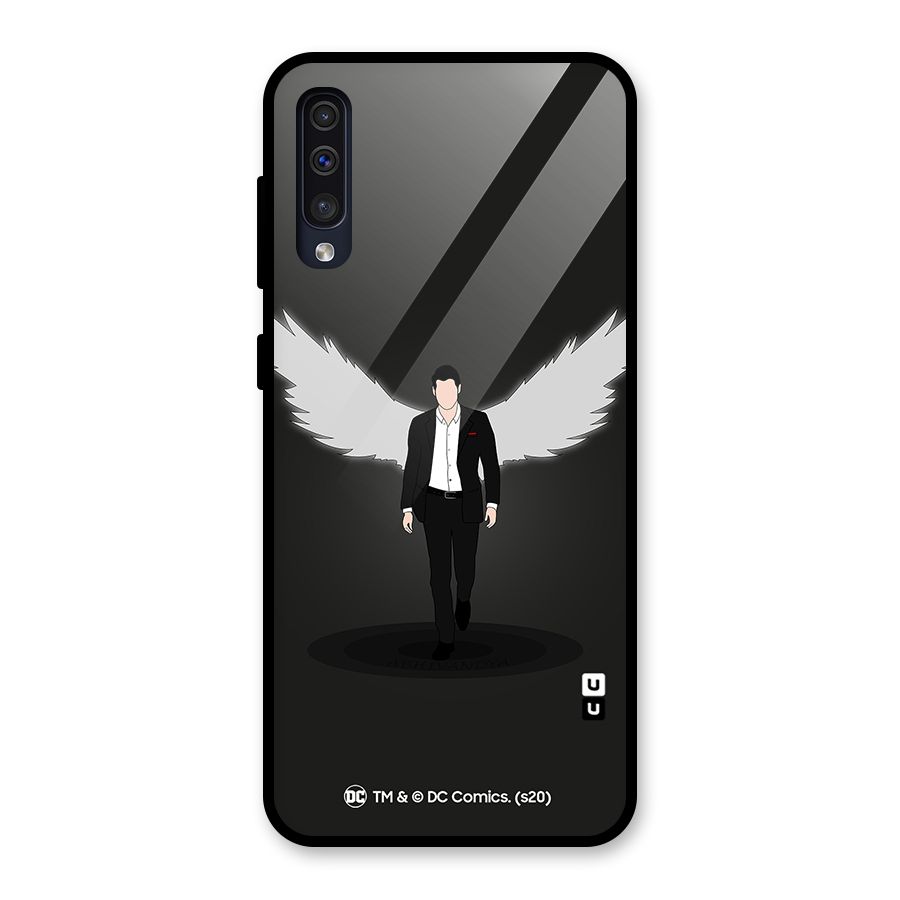 Lucifer Minimalistic Archangel Art Glass Back Case for Galaxy A30s
