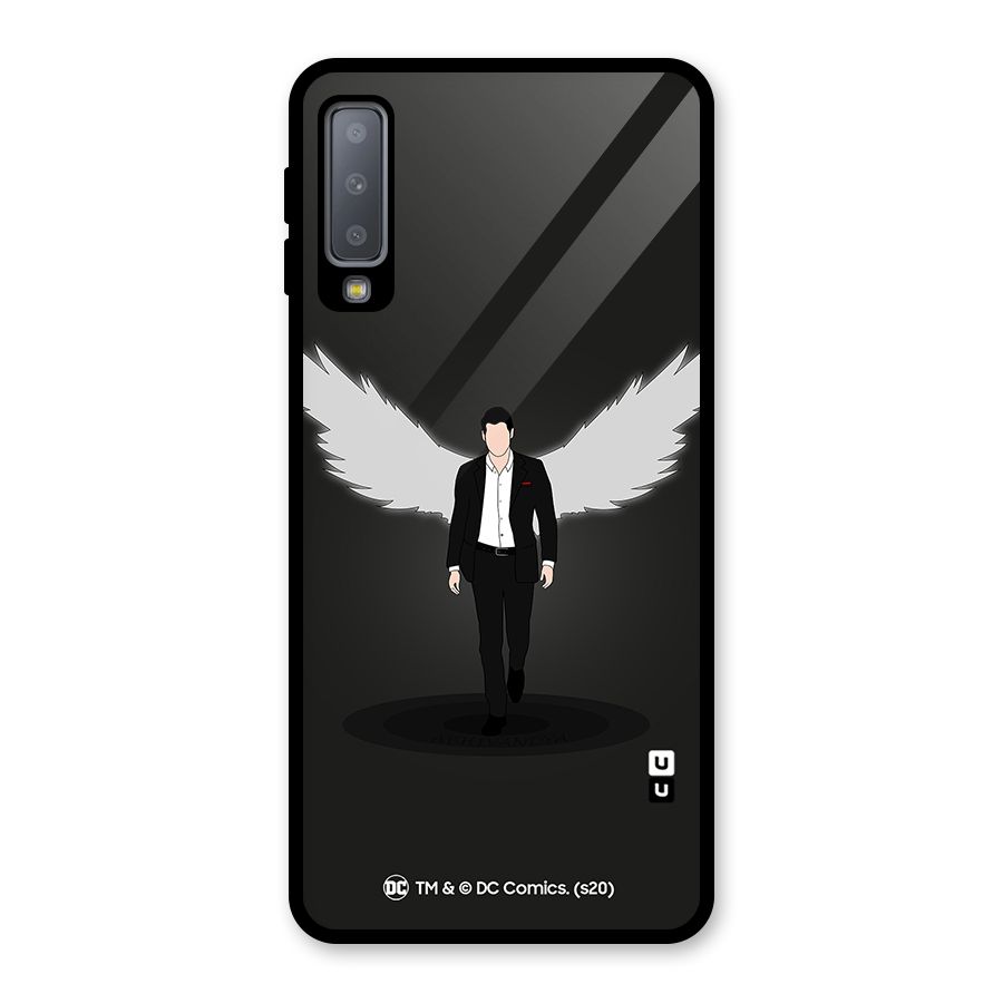 Lucifer Minimalistic Archangel Art Glass Back Case for Galaxy A7 (2018)