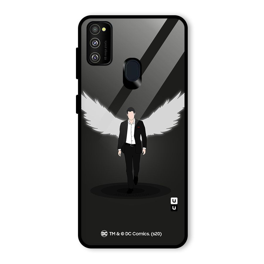 Lucifer Minimalistic Archangel Art Glass Back Case for Galaxy M30s