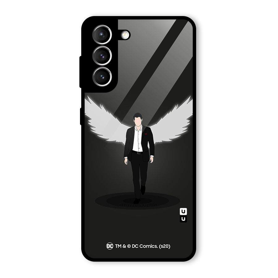 Lucifer Minimalistic Archangel Art Glass Back Case for Galaxy S21 5G