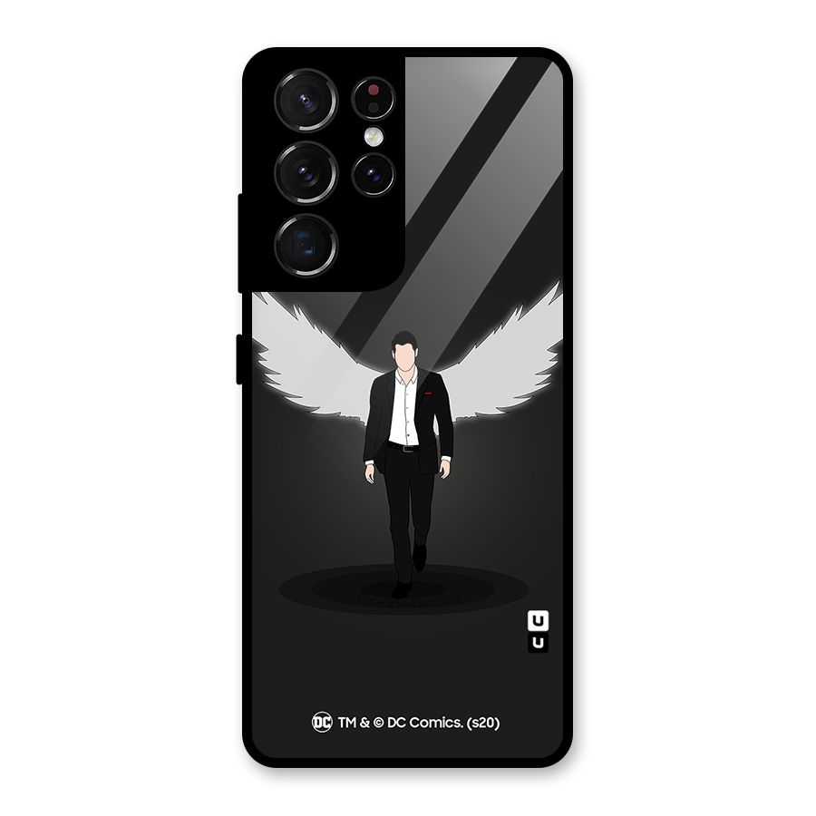 Lucifer Minimalistic Archangel Art Glass Back Case for Galaxy S21 Ultra 5G