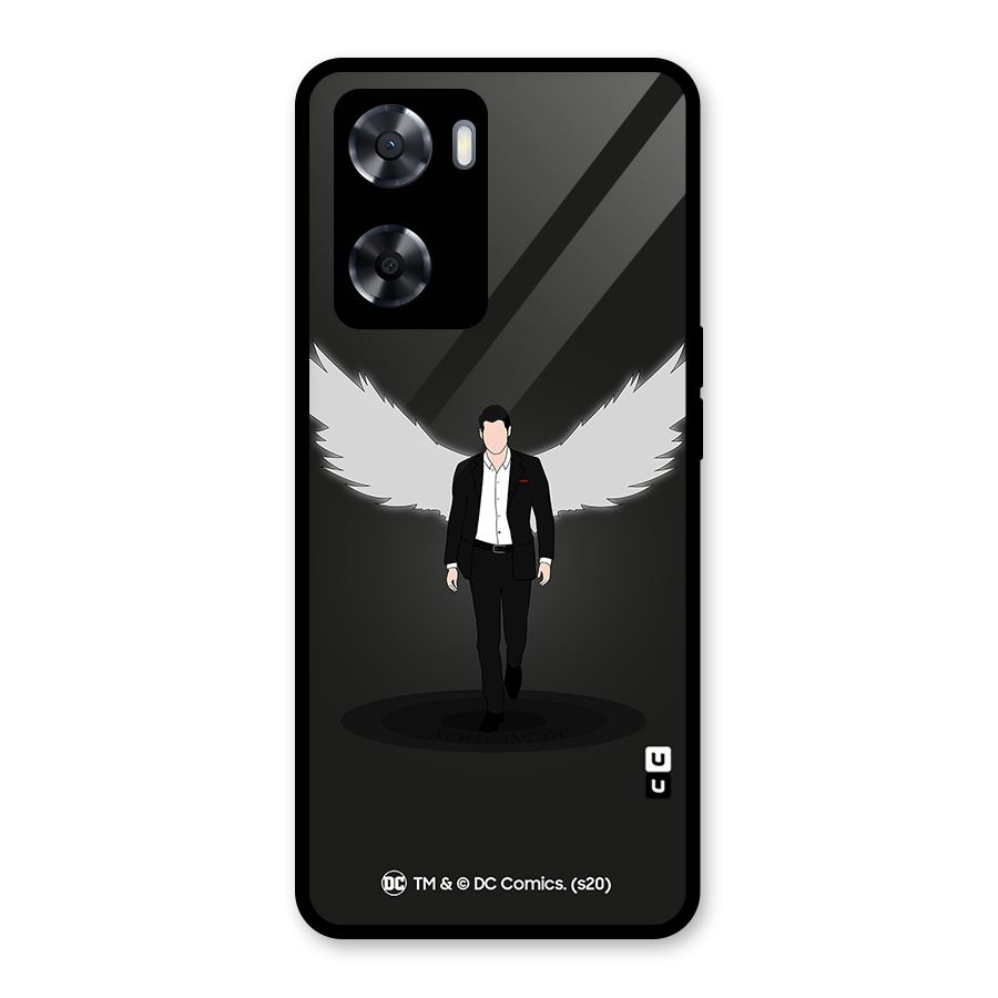 Lucifer Minimalistic Archangel Art Glass Back Case for Oppo A57 2022