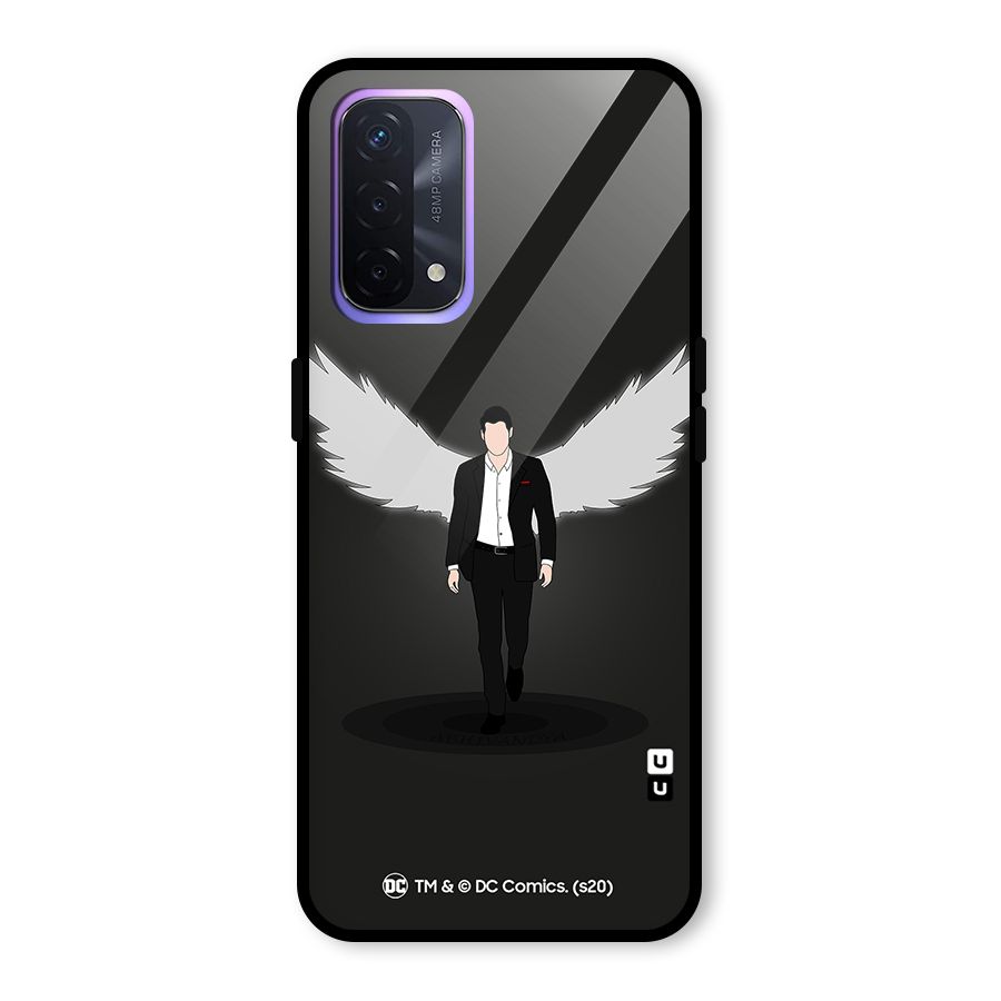 Lucifer Minimalistic Archangel Art Glass Back Case for Oppo A74 5G