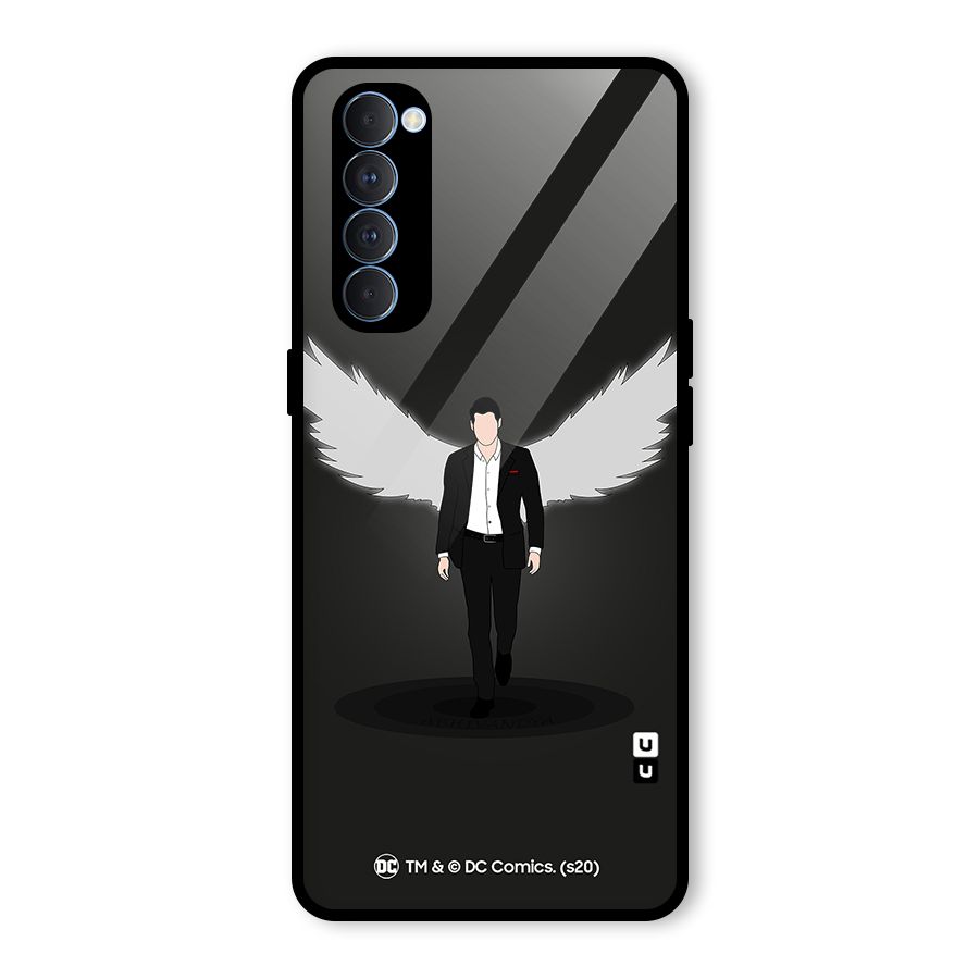 Lucifer Minimalistic Archangel Art Glass Back Case for Oppo Reno4 Pro