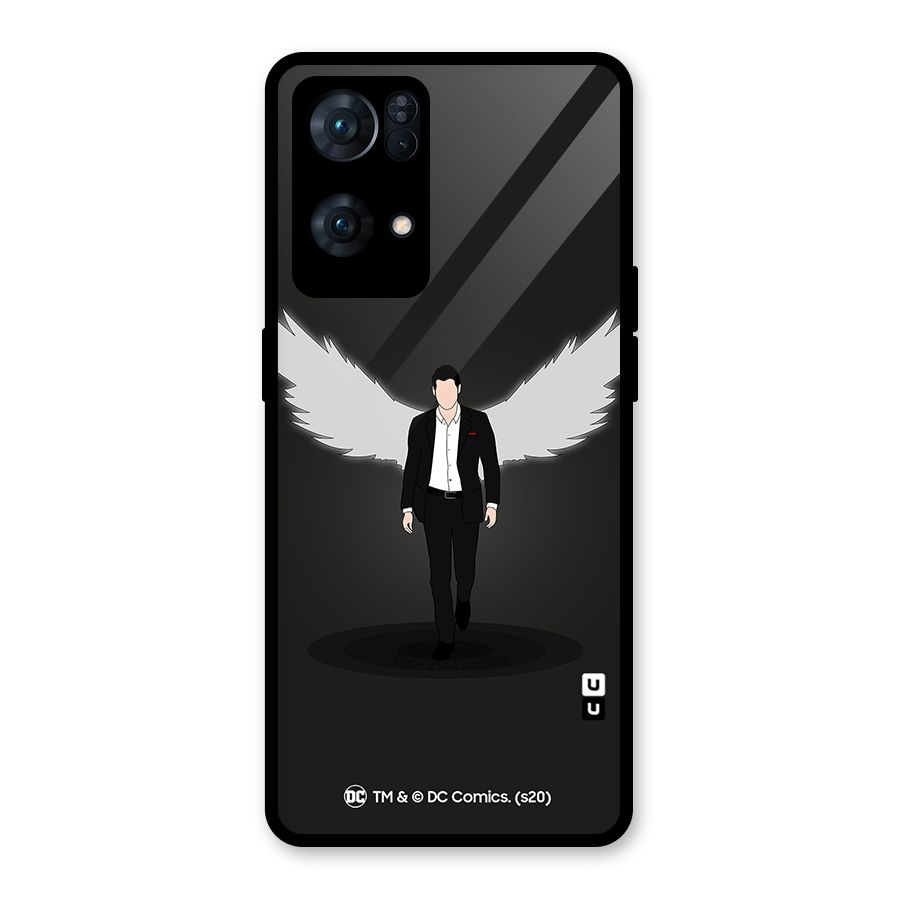 Lucifer Minimalistic Archangel Art Glass Back Case for Oppo Reno7 Pro 5G