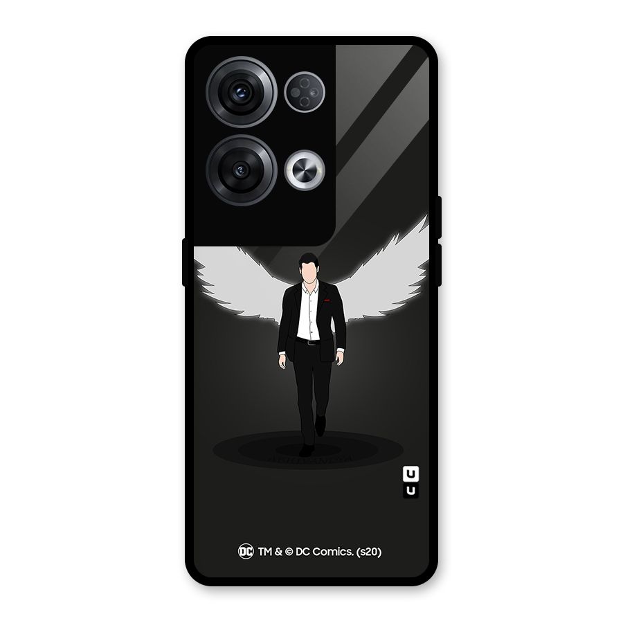 Lucifer Minimalistic Archangel Art Glass Back Case for Oppo Reno8 Pro 5G