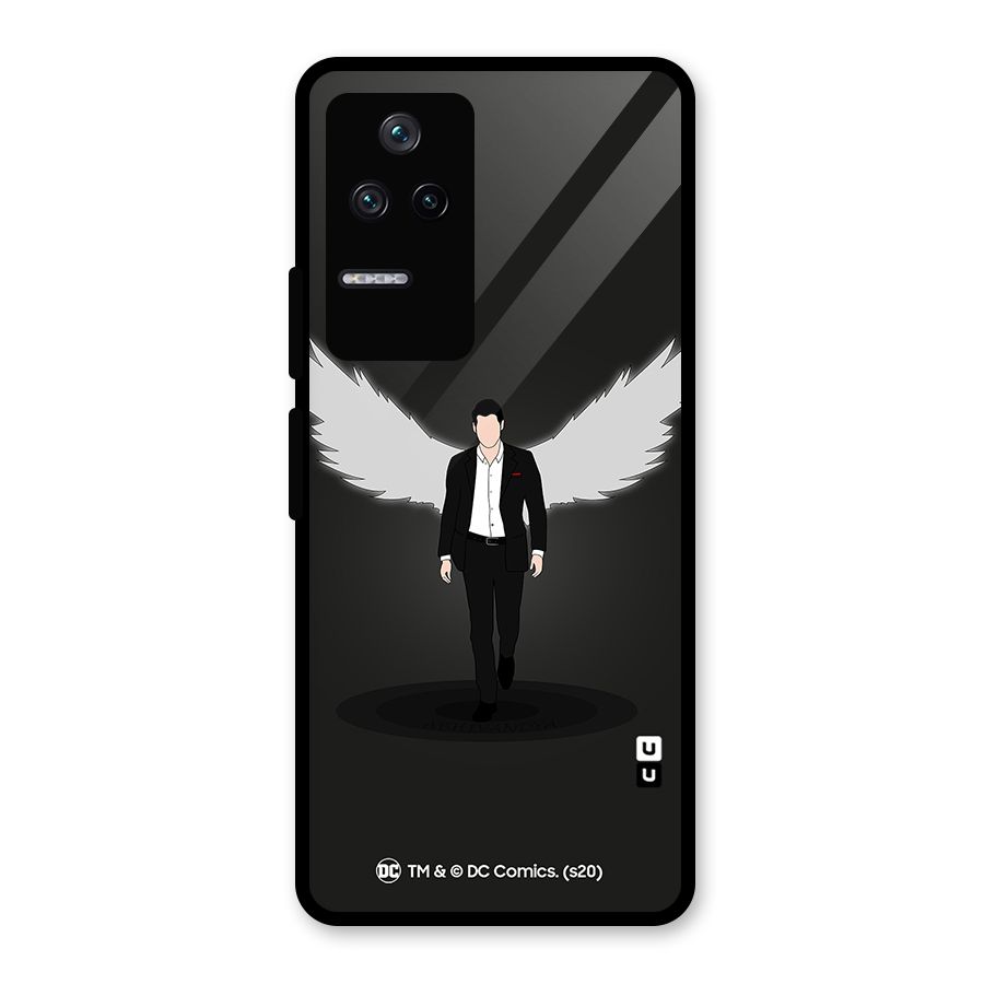 Lucifer Minimalistic Archangel Art Glass Back Case for Poco F4 5G