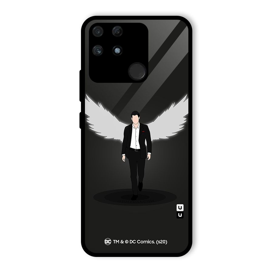 Lucifer Minimalistic Archangel Art Glass Back Case for Realme Narzo 50A