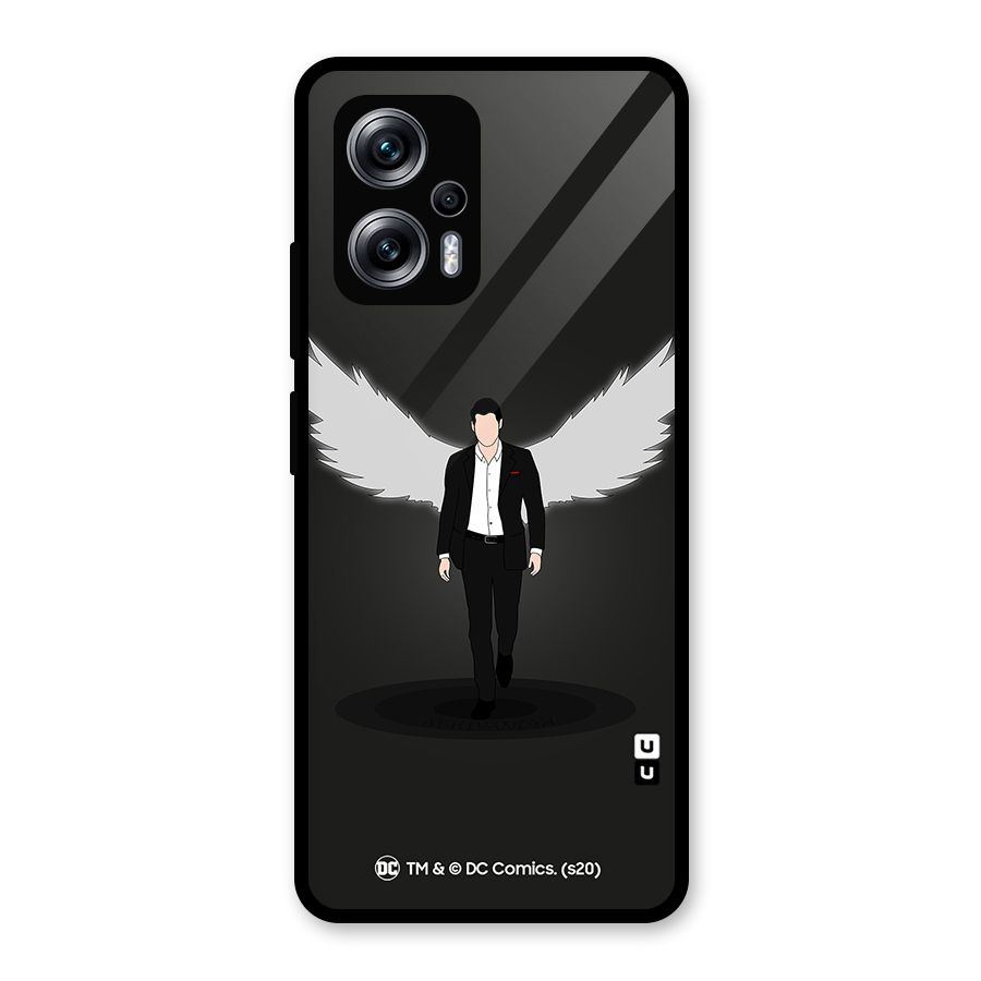 Lucifer Minimalistic Archangel Art Glass Back Case for Redmi K50i