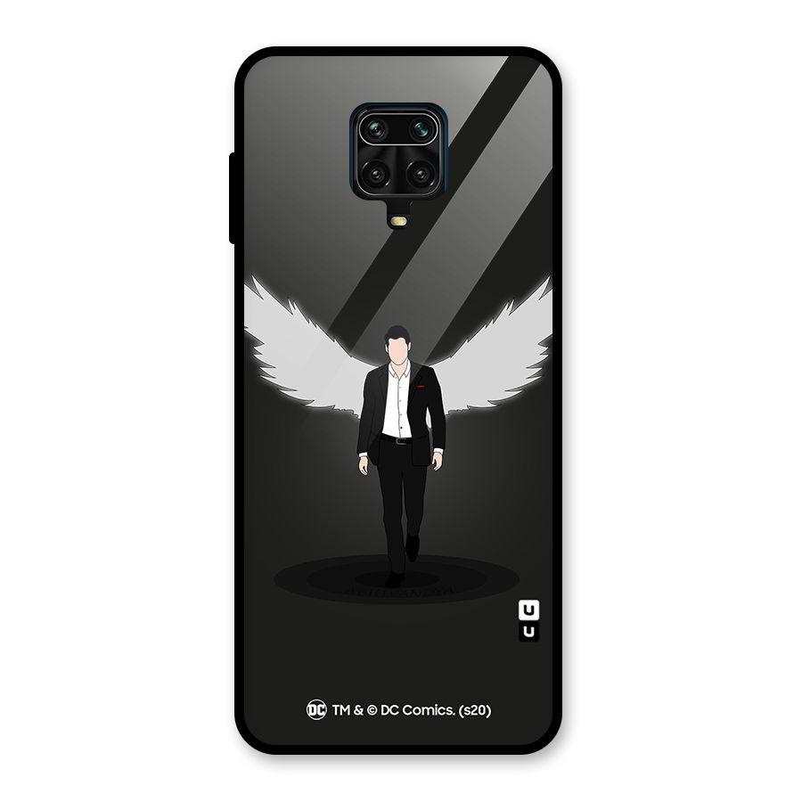 Lucifer Minimalistic Archangel Art Glass Back Case for Redmi Note 9 Pro
