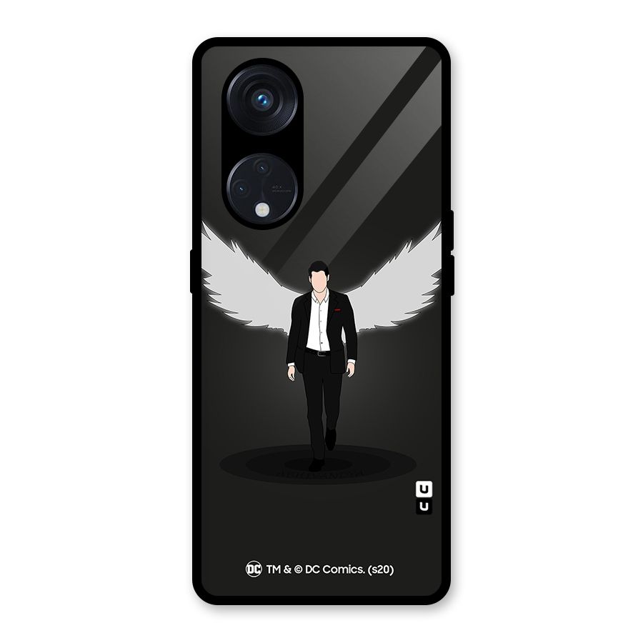 Lucifer Minimalistic Archangel Art Glass Back Case for Reno8 T 5G