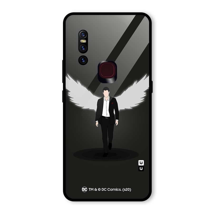 Lucifer Minimalistic Archangel Art Glass Back Case for Vivo V15