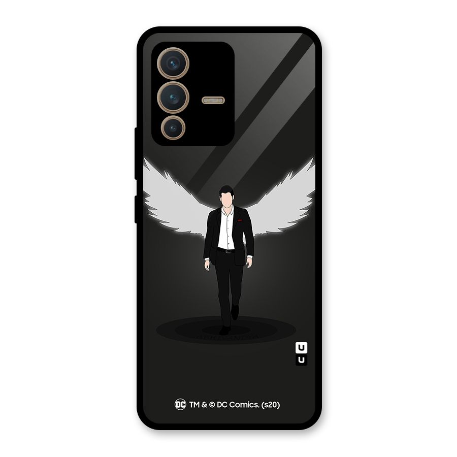 Lucifer Minimalistic Archangel Art Glass Back Case for Vivo V23 5G