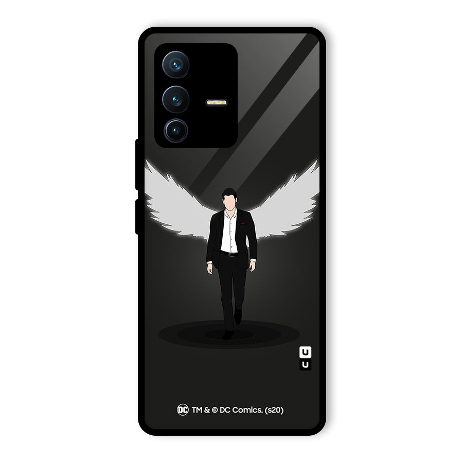 Lucifer Minimalistic Archangel Art Glass Back Case for Vivo V23 Pro