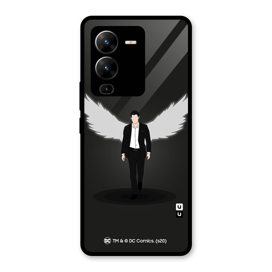 Lucifer Minimalistic Archangel Art Glass Back Case for Vivo V25 Pro
