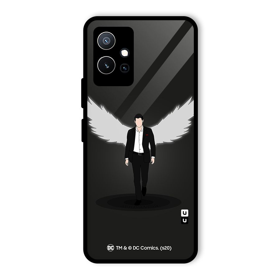 Lucifer Minimalistic Archangel Art Glass Back Case for Vivo iQOO Z6