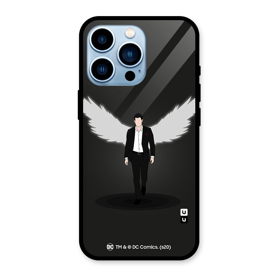 Lucifer Minimalistic Archangel Art Glass Back Case for iPhone 13 Pro