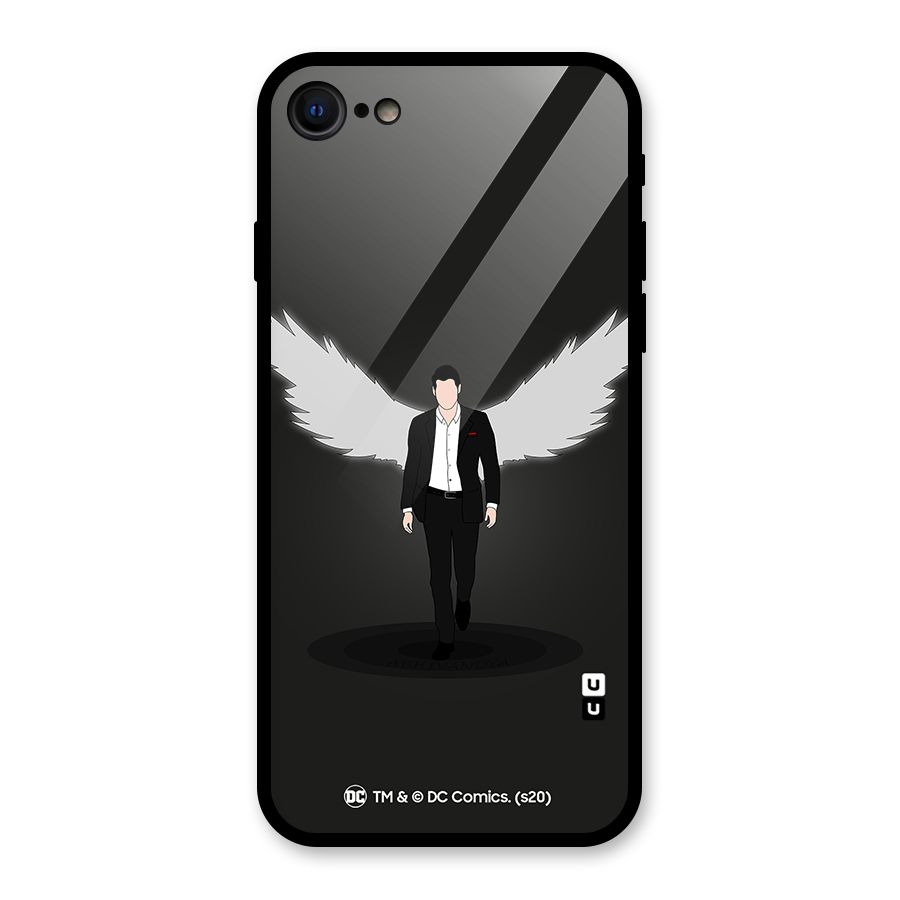 Lucifer Minimalistic Archangel Art Glass Back Case for iPhone SE 2022