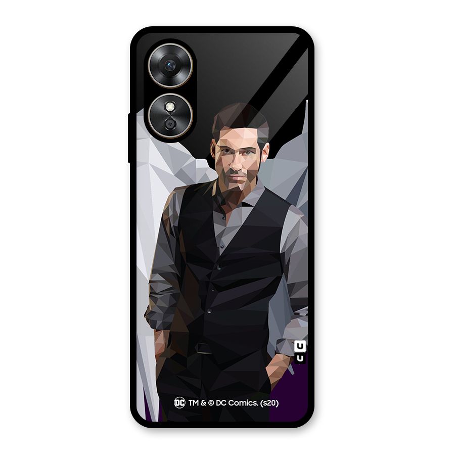 Lucifer Morningstar Art Abstract Glass Back Case for Oppo A17